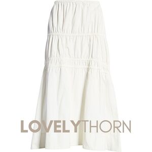 MOON RIVER // boho-chic tiered ruched maxi skirt